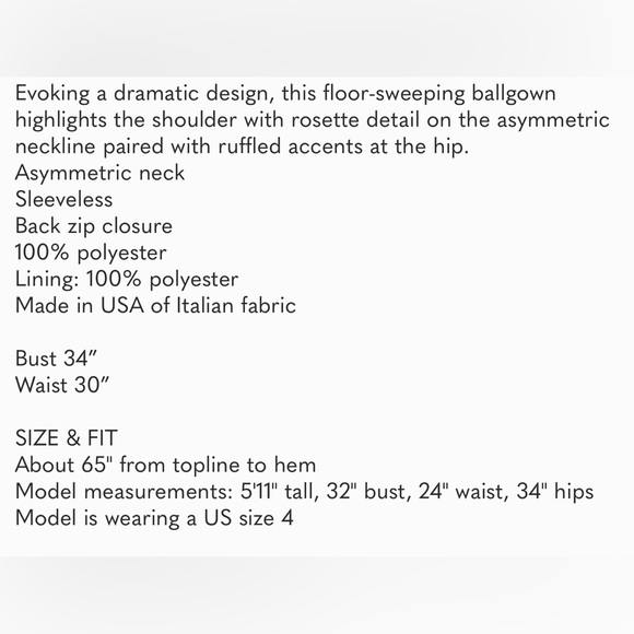 Marchesa Strapless Draped Rosette Rose Faille Ballgown Size M/ US 6 - Picture 13 of 13